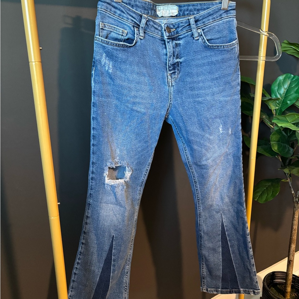 Free People Blue Distressed Women's Jeans